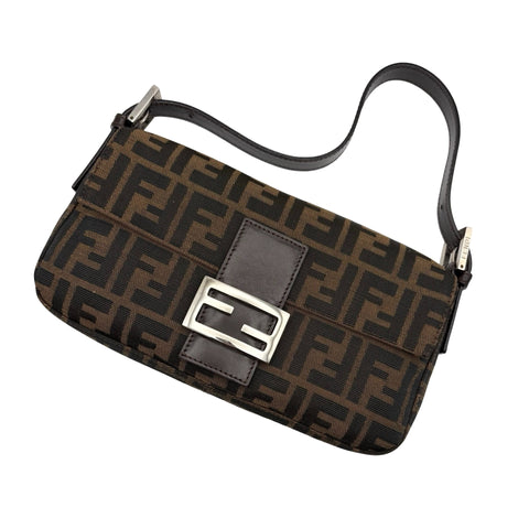【中古】 FENDI フェンディ MAMMA BAGUETTE SHOULDER BAG マンマバケットショルダーバッグ ハンドバッグ ズッカ キャンバス 中古 USED バッグ