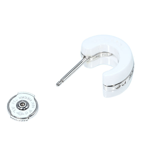 【中古】CHANEL シャネル 750 DIAMOND ULTRA EARRINGS ウルトラコレクション K18WG/セラミック ダイヤモンドピアス 8.1g