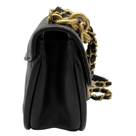 【中古】 CHANEL シャネル MATELASSE 2WAY CHAIN SHOULDER BAG マトラッセ ショルダーバッグ JA******(ICチップ 2021年~) ブラック カーフスキン 中古 USED バッグ