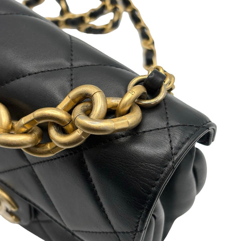 【中古】 CHANEL シャネル MATELASSE 2WAY CHAIN SHOULDER BAG マトラッセ ショルダーバッグ JA******(ICチップ 2021年~) ブラック カーフスキン 中古 USED バッグ