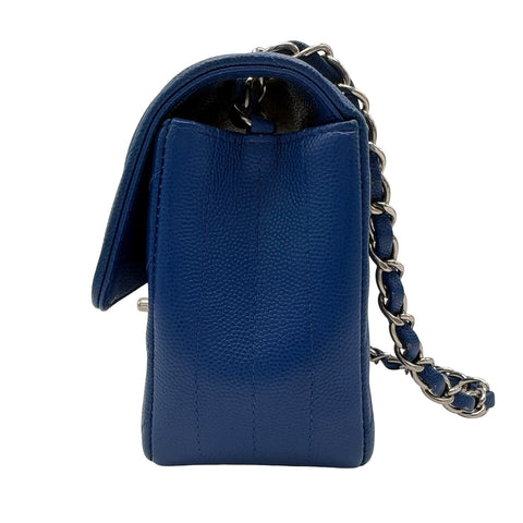 【中古】 CHANEL シャネル CHEVRON SINGLE CHAIN BAG シェブロン Vステッチ チェーンショルダーバッグ ショルダーバッグ 24番台(2017年) ブルー キャビアスキン 中古 USED バッグ