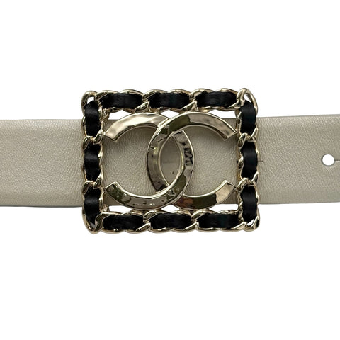 【中古】 CHANEL シャネル BELT ベルト 小物 ゴルード/ベージュホワイト系 中古 GOLD/BEIGEWHITE