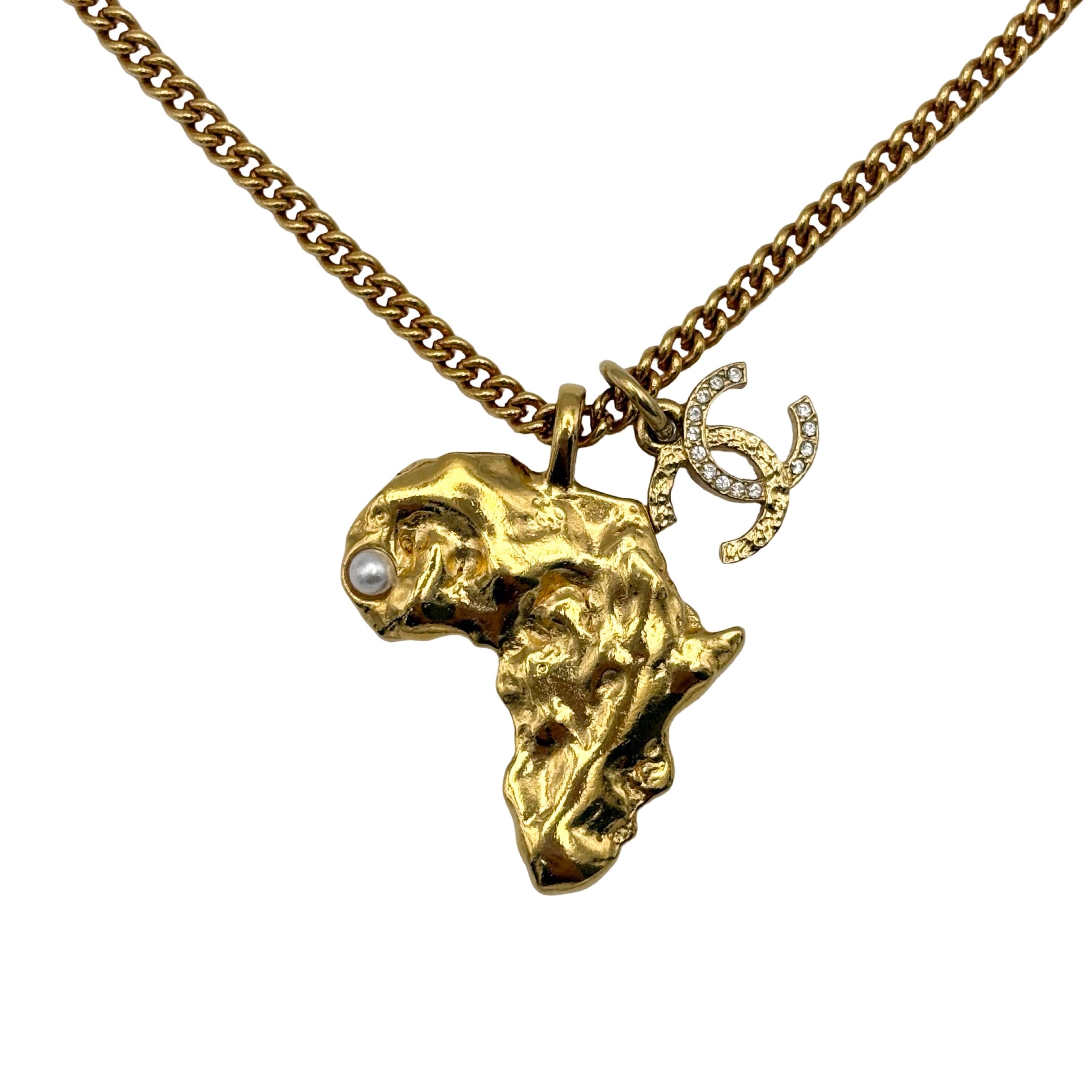 中古】 CHANEL シャネル AFRICAMAP NECKLACE ネックレス 小物 GP 中古