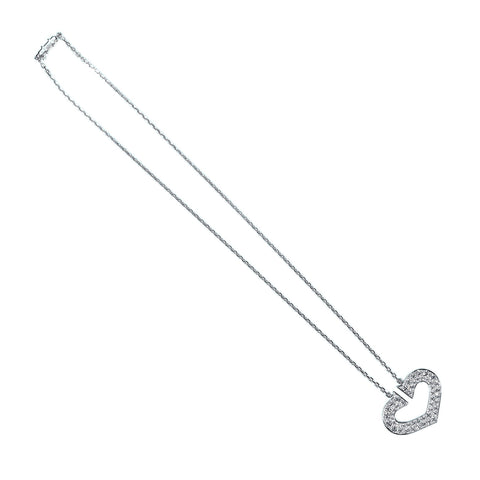 【中古】CARTIER カルティエ K18WG C HEART DIAMOND NECKLACE  Cハートダイヤモンドペンダントネックレス 10.9g 41cm