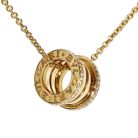 【中古】BVLGARI ブルガリ K18YG DIAMOND B ZERO1 NECKLACE  ビーゼロワンダイヤモンドペンダントネックレス 14.7g 46cm