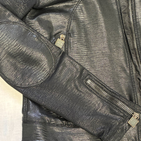 【中古】 CHANEL シャネル JACKET 型押しジャージーバイカージャケット 38 USED 中古 2009年 CLOTHES 洋服