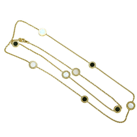 【中古】BVLGARI ブルガリ K18YG ONYX/SHELL NECKLACE ブルガリ・ブルガリネックレス 33.5g 92cm