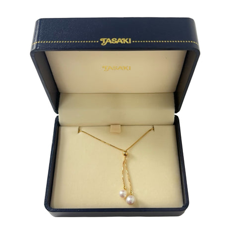 【中古】TASAKI タサキ K18YG AKOYA PEARL NECKLACE アコヤパールネックレス 6.0-6.5mm 4.5g BOX USED