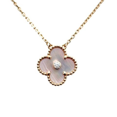 【中古】Van Cleef＆Arpels ヴァンクリーフ＆アーペル K18PG VINTAGE ALHAMBRA 2025 HOLIDAY COLLECTION NECKLACE ヴィンテージアルハンブラ ピンクゴールドダイヤモンドネックレス 2025年ホリデー限定 6.4g 42cm