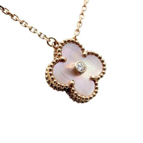 【中古】Van Cleef＆Arpels ヴァンクリーフ＆アーペル K18PG VINTAGE ALHAMBRA 2025 HOLIDAY COLLECTION NECKLACE ヴィンテージアルハンブラ ピンクゴールドダイヤモンドネックレス 2025年ホリデー限定 6.4g 42cm