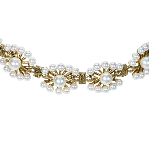 【中古】MIKIMOTO K18YG PEARL NECKLACE ミキモト K18YG パールネックレス 4.0-7.5mm 56g