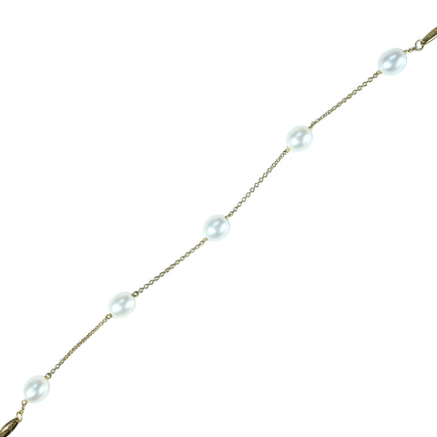 【中古】T＆Co ティファニー K18YG pearl bracelet  パールブレスレット 6.3mm 3.2g 17cm