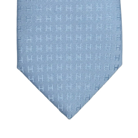 【未使用品】 Hermes エルメス NECKTIE ネクタイ ネクタイ ブルー・シエル シルク100％ 新品未使用 100%SILK