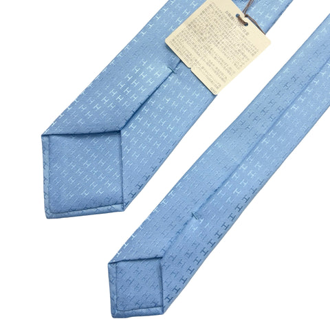 【未使用品】 Hermes エルメス NECKTIE ネクタイ ネクタイ ブルー・シエル シルク100％ 新品未使用 100%SILK