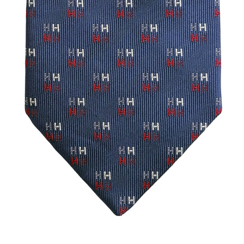 【新品未使用】 Hermes エルメス NECKTIE ネクタイ ネクタイ ブルー系 シルク100％ 新品未使用 100%SILK