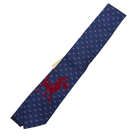 【新品未使用】 Hermes エルメス NECKTIE ネクタイ ネクタイ ブルー系 シルク100％ 新品未使用 100%SILK