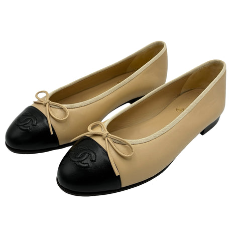 【中古】 CHANEL シャネル SHOES バイカラーバレエシューズ 36 USED 中古 SHOES 靴