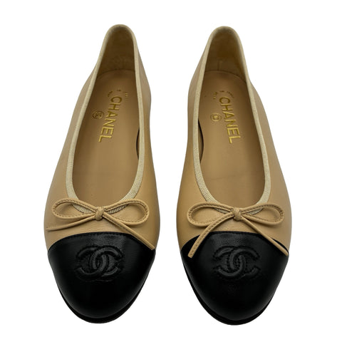 【中古】 CHANEL シャネル SHOES バイカラーバレエシューズ 36 USED 中古 SHOES 靴