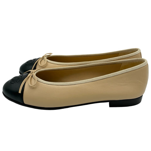 【中古】 CHANEL シャネル SHOES バイカラーバレエシューズ 36 USED 中古 SHOES 靴