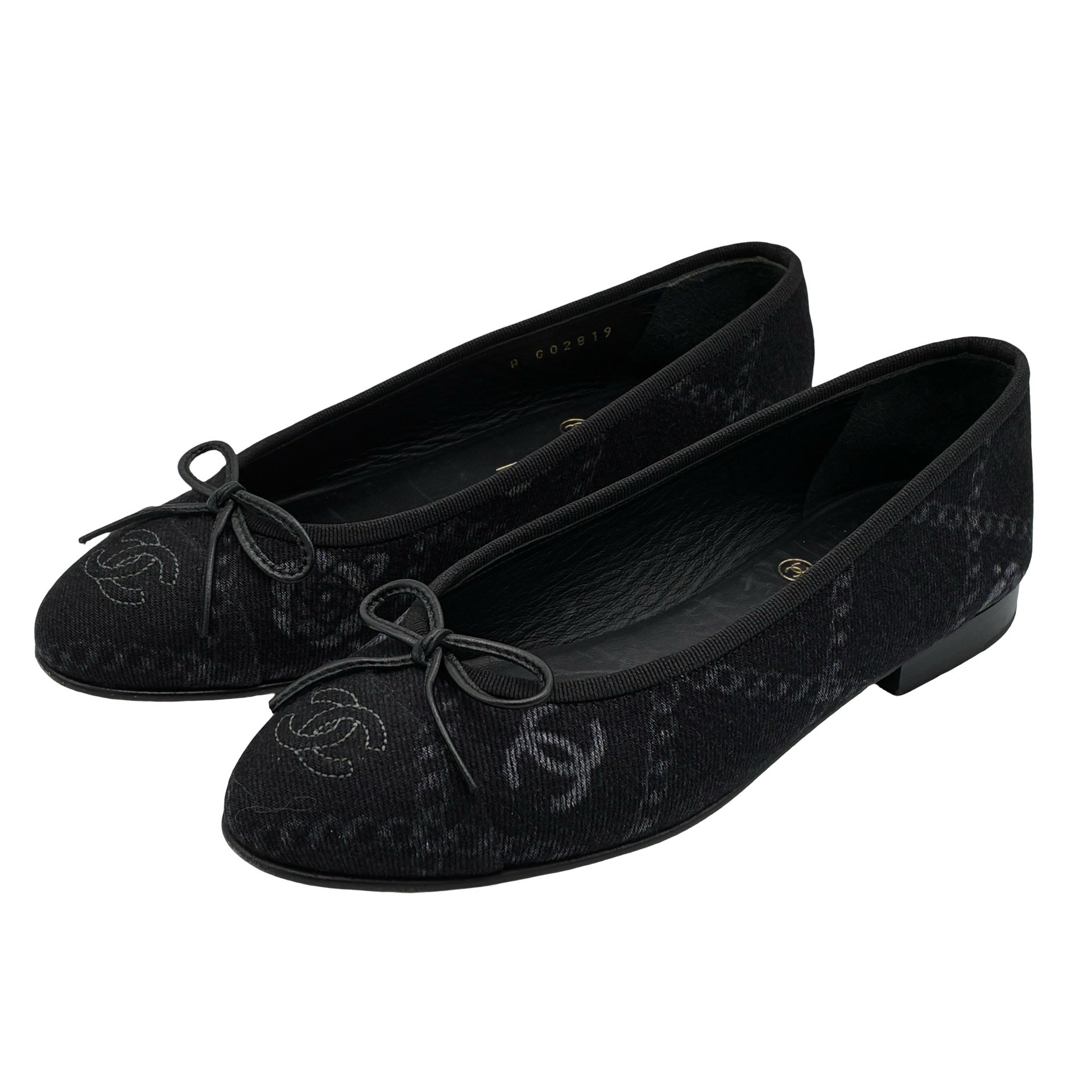 中古】 CHANEL シャネル SHOES ココロゴデニムバレエシューズ 36 USED