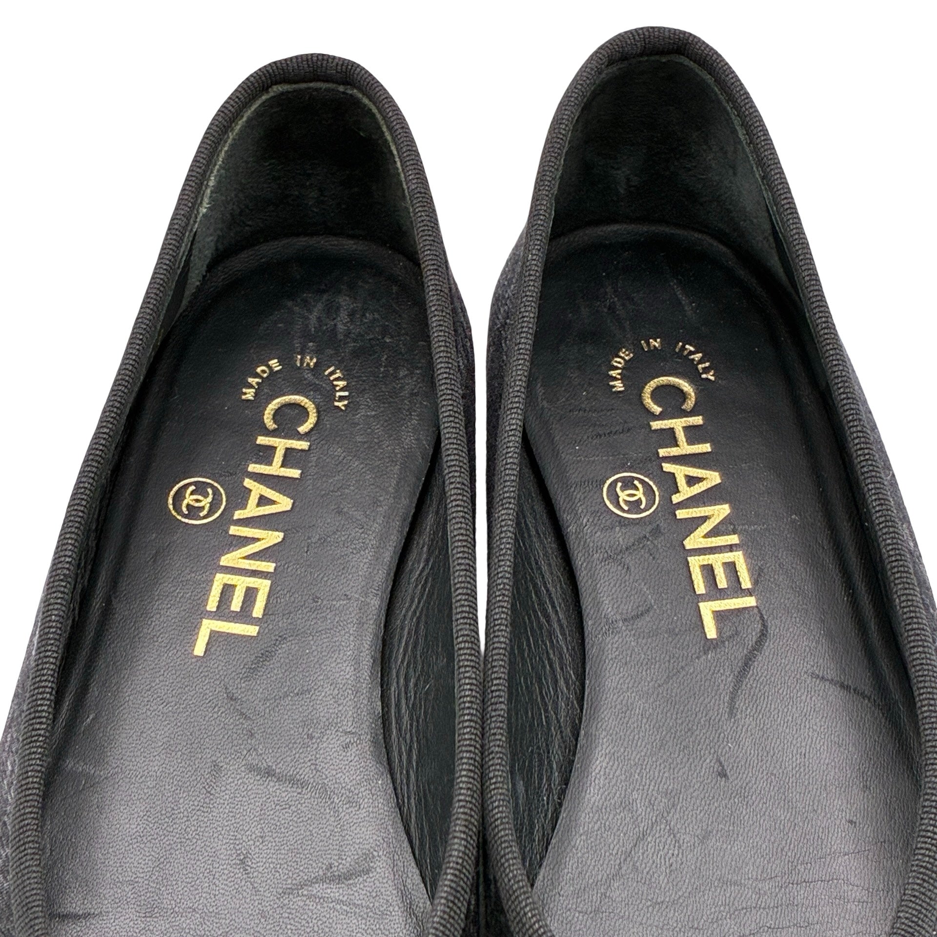 m*様 シャネル　定番バレエシューズ　36 美品　特価 中古】 CHANEL シャネル SHOES ココロゴデニムバレエシューズ 36 USED