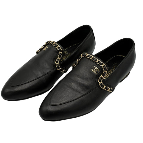 【中古】 CHANEL シャネル LOAFERS ローファー フラットシューズ 38 USED 中古 SHOES 靴