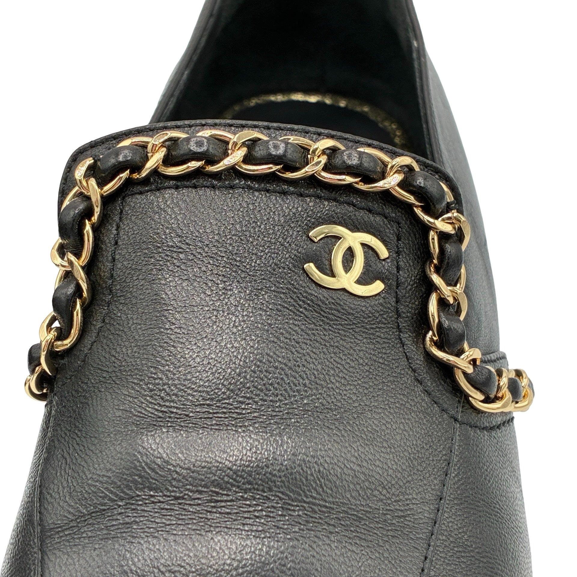 中古】 CHANEL シャネル LOAFERS ローファー フラットシューズ 38 USED