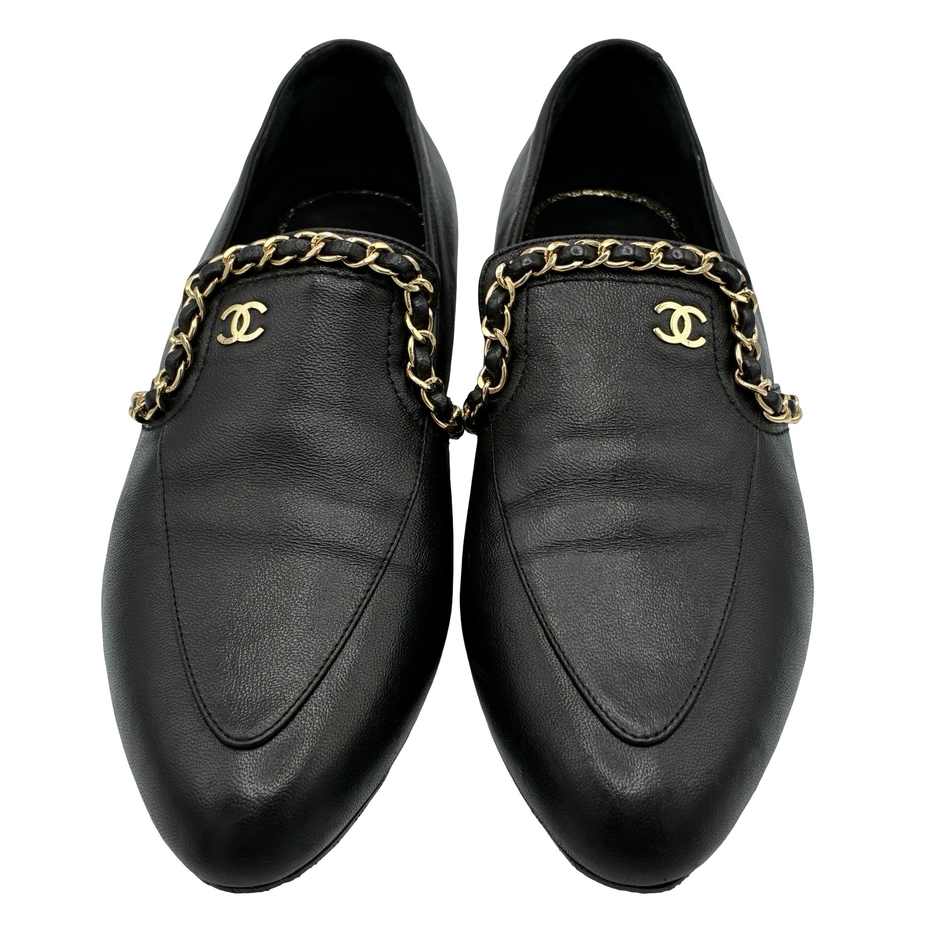 中古】 CHANEL シャネル LOAFERS ローファー フラットシューズ 38 USED