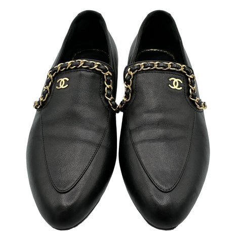 【中古】 CHANEL シャネル LOAFERS ローファー フラットシューズ 38 USED 中古 SHOES 靴