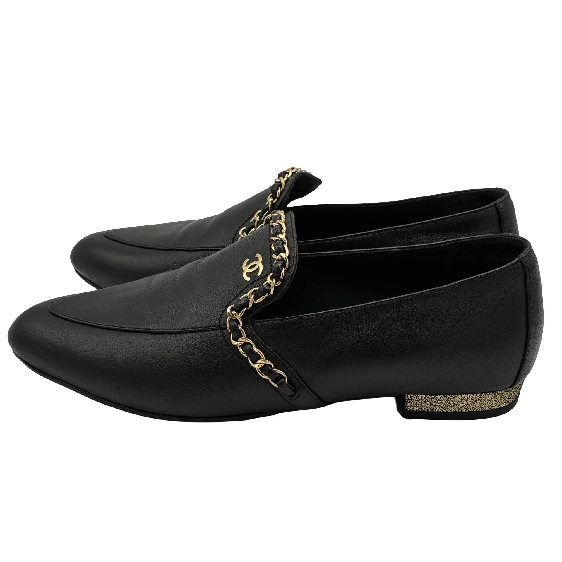 中古】 CHANEL シャネル LOAFERS ローファー フラットシューズ 38 USED