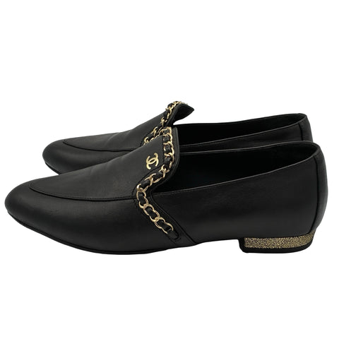 【中古】 CHANEL シャネル LOAFERS ローファー フラットシューズ 38 USED 中古 SHOES 靴