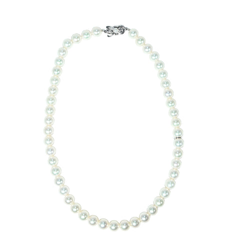 【中古】 MIKIMOTO ミキモト K18WG AKOYA PEARL NECKLACE アコヤパールネックレス 8.5-9.0mm 43cm ONE PRICE