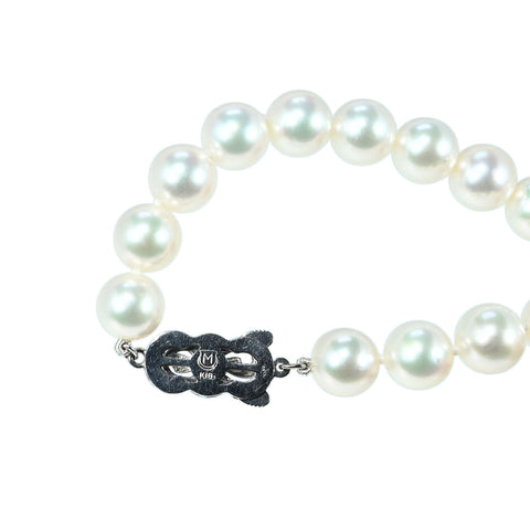 【中古】 MIKIMOTO ミキモト K18WG AKOYA PEARL NECKLACE アコヤパールネックレス 8.5-9.0mm 43cm ONE PRICE
