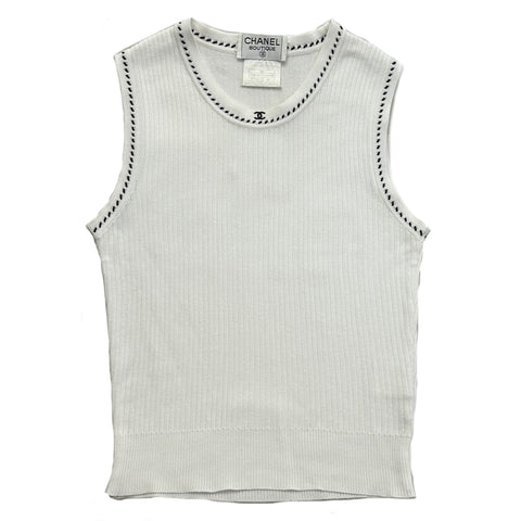 【中古】CHANEL シャネル SWEATER ノースリーブニット トップス 36 USED 中古 1996年 CLOTHES 洋服