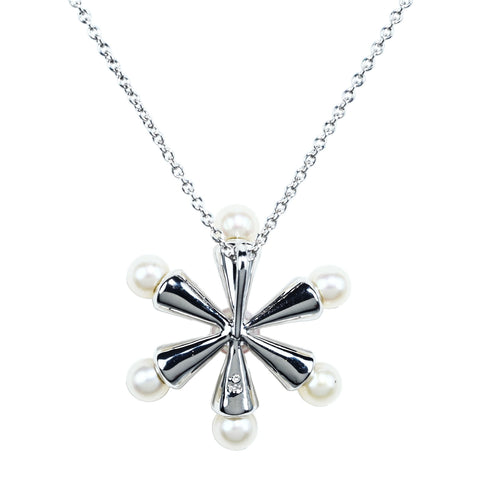 【中古】 MIKIMOTO ミキモト K18WG AKOYA PEARL NECKLACE アコヤパールペンダントネックレス 4.5-5.0mm 8.9g