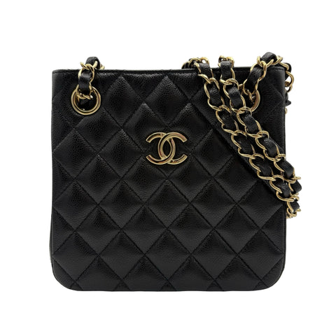 【中古】 CHANEL シャネル MATELASSE BAG マトラッセ チェーンショルダー ICチップ(2021年～) ブラック キャビアスキン 中古 USED