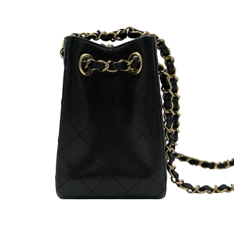 【中古】 CHANEL シャネル MATELASSE BAG マトラッセ チェーンショルダー ICチップ(2021年～) ブラック キャビアスキン 中古 USED