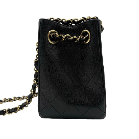 【中古】 CHANEL シャネル MATELASSE BAG マトラッセ チェーンショルダー ICチップ(2021年～) ブラック キャビアスキン 中古 USED