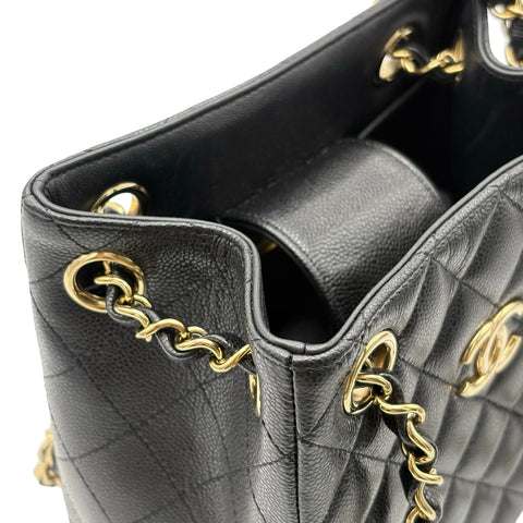 【中古】 CHANEL シャネル MATELASSE BAG マトラッセ チェーンショルダー ICチップ(2021年～) ブラック キャビアスキン 中古 USED