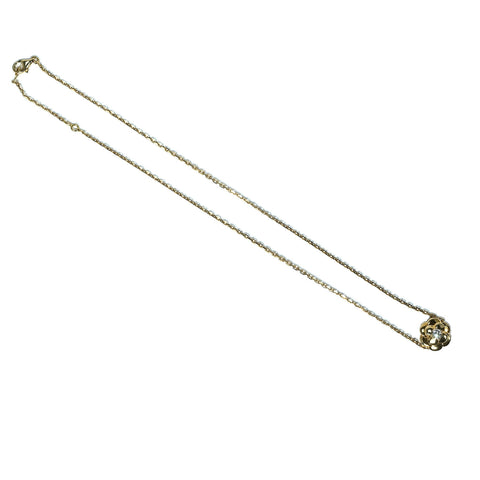 【中古】CHANEL シャネル K18YG DIAMOND NECKLACE ダイヤモンド カメリア ペンダントネックレス 8.2g 36-39cm ONE PRICE