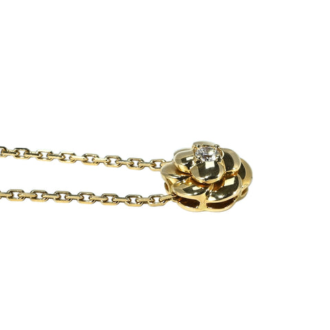 【中古】CHANEL シャネル K18YG DIAMOND NECKLACE ダイヤモンド カメリア ペンダントネックレス 8.2g 36-39cm ONE PRICE