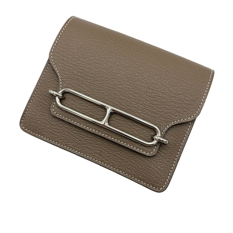 【美品】 Hermes エルメス ROULIS SILM 財布 《ルリ》 スリム 財布 エトゥープ シェーブル ETOPE CHEVRE 中古