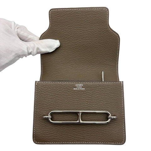 【美品】 Hermes エルメス ROULIS SILM 財布 《ルリ》 スリム 財布 エトゥープ シェーブル ETOPE CHEVRE 中古