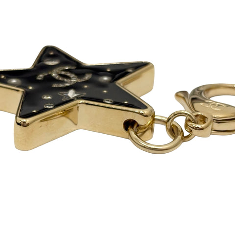 【中古】 CHANEL シャネル STAR KEYCHAIN スターキーチェーン 小物 ゴールド/ブラック GP 中古 GOLD/BLACK