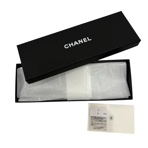 【美品】 CHANEL シャネル TWILLY ツイリー 小物 ブラック/グレー シルク BLACK/GRAY SILK 中古