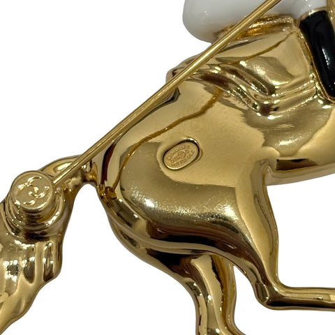【中古】 CHANEL シャネル HORSE AND RIDER BROOCH 小物 ゴールド/ホワイト GP GOLD/WHITE 2026年