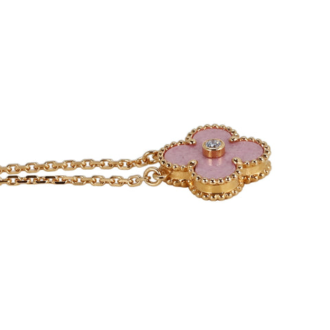 【中古】Van Cleef＆Arpels ヴァンクリーフ＆アーペル K18PG ヴィンテージアルハンブラ ロードナイトネックレス  2021年ホリデー限定  6.1g