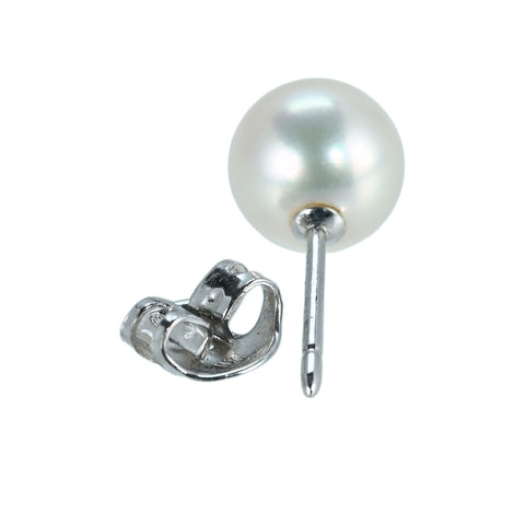 【中古】 MIKIMOTO ミキモト K14WG AKOYA PEARL EARRINGS アコヤパールピアス 7.6mm 1.9g