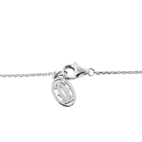 【中古】CARTIER カルティエ  750/K18WG C HEART DIAMOND NECKLACE ハートダイヤモンドネックレス 4.5g