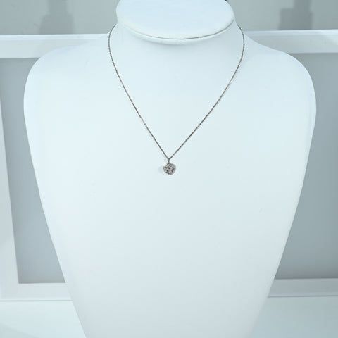 【中古】CARTIER カルティエ  750/K18WG C HEART DIAMOND NECKLACE ハートダイヤモンドネックレス 4.5g